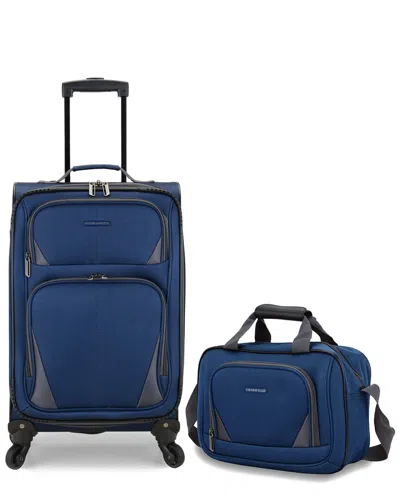 Traveler's Choice Us Traveler Forza Expandable 2pc Luggage Set In Blue