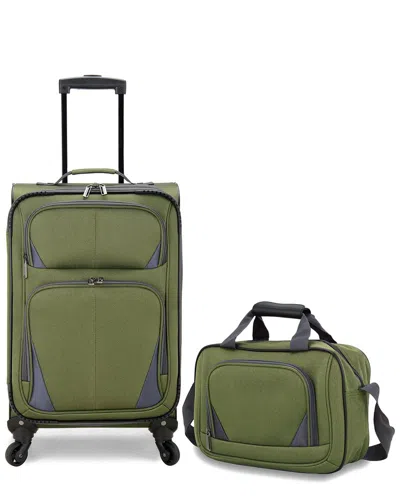 Traveler's Choice Us Traveler Forza Expandable 2pc Luggage Set In Green