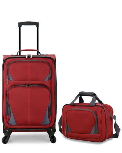 Traveler's Choice Us Traveler Forza Expandable 2pc Luggage Set In Red