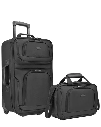 Traveler's Choice Us Traveler Rio Expandable 2pc Luggage Set In Black