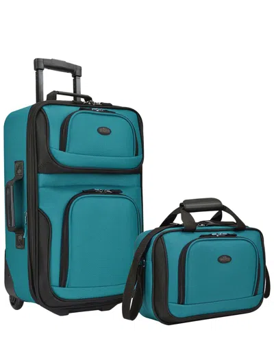 Traveler's Choice Us Traveler Rio Expandable 2pc Luggage Set In Blue