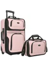Traveler's Choice Us Traveler Rio Expandable 2pc Luggage Set In Pink