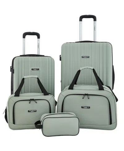 Travelers Club 5-piece Velocity Expandable Rolling Hardside Luggage Set In Green