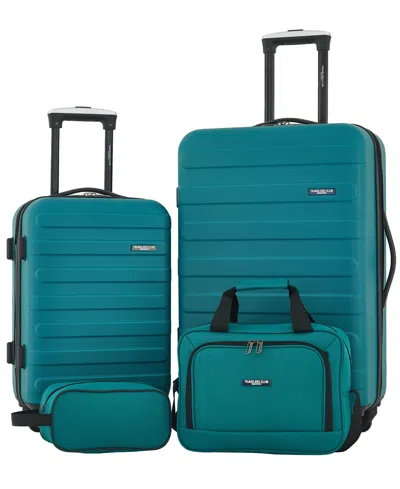 Travelers Club Austin 4 Piece Hardside Luggage Set In Jade Crystal
