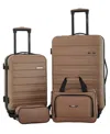 Travelers Club Austin 4 Piece Hardside Luggage Set In Mocha