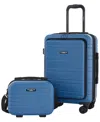 Travelers Club Discovery 2-piece Expandable Rolling Carry-on Luggage Set In Blue