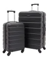 Travelers Club Harper Collection 2 Piece Rolling Hardside Luggage Set In Black