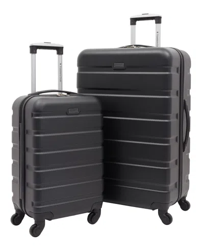 Travelers Club Harper Collection 2 Piece Rolling Hardside Luggage Set In Black