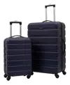 Travelers Club Harper Collection 2 Piece Rolling Hardside Luggage Set In Navy