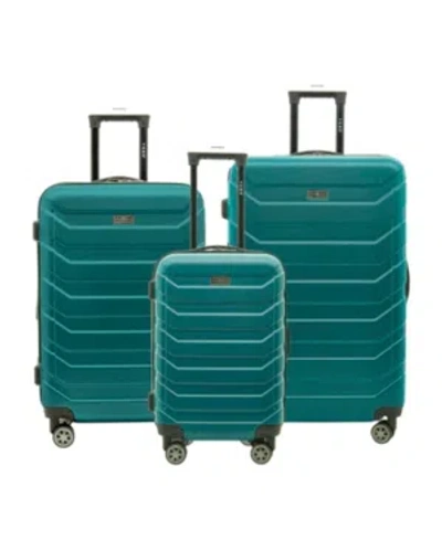 Travelers Club Madison 3-pc Expandable Spinner Luggage Set In Teal