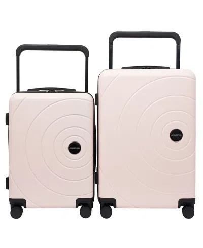 Travelers Club Odyssey Collection 2 Piece Rolling Hard Case Collection With X-tra Wide Telescopic Handle Set In Blush