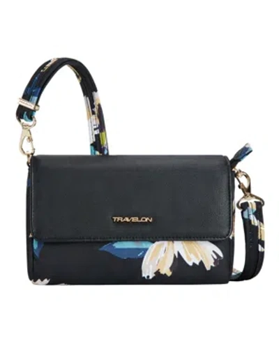 Travelon Anti-theft Addison Belt Bag In Midnight Floral
