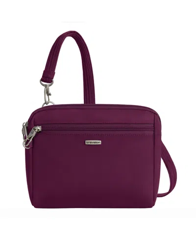 Travelon Anti-theft Classic Convertible 8" Crossbody And Waist Pack In Burgundy