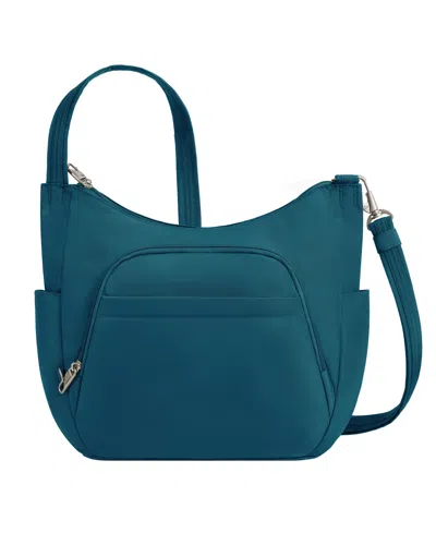 Travelon Anti-theft Classic Crossbody Bucket Bag In Blue