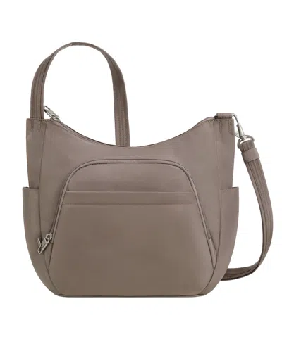 Travelon Anti-theft Classic Crossbody Bucket Bag In Brown