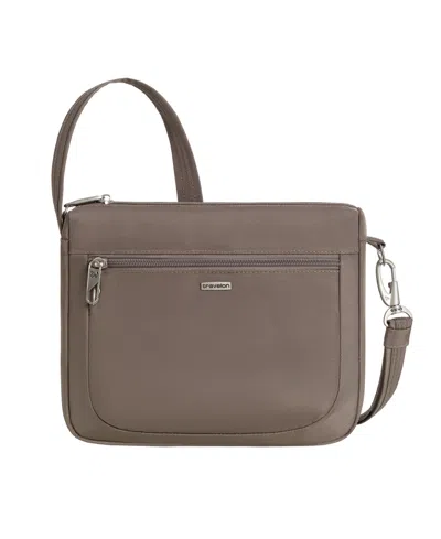 Travelon Anti-theft Classic Small East Or West Crossbody Bag In Brown