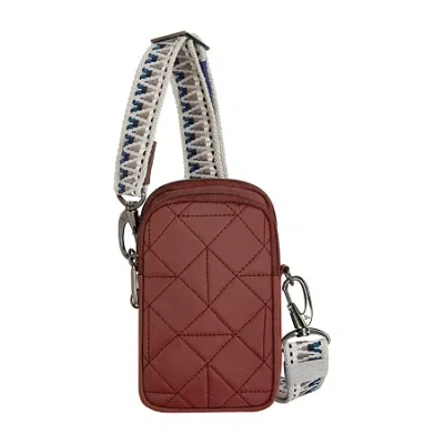 Travelon Boho Anti-theft 2 Compartment Phone Crossbody In Red
