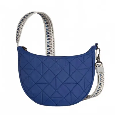 Travelon Women's Boho Anti-theft Crescent Crossbody Bag In Lush Blue In Metallic
