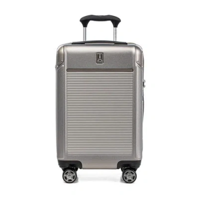 Travelpro Platinum Elite Hardside Expandable Checked- Medium 25-inch Spinner In Metallic Sand