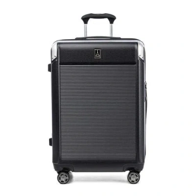 Travelpro Platinum Elite Hardside Expandable Checked- Medium 25-inch Spinner In Shadow Black