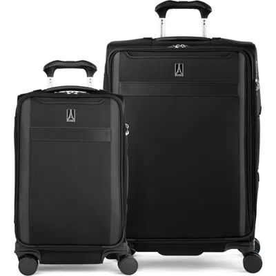 Travelpro Versapack + Softside Carry On & Medium Spinner Luggage Set In Black