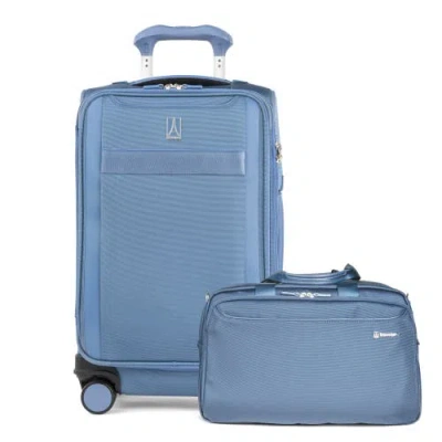 Travelpro Versapack + Softside Carry On & Underseat Travel Tote Bag Luggage Set In Blue