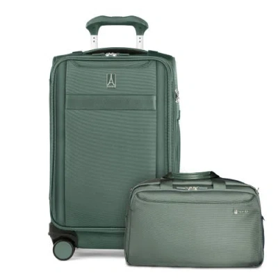 Travelpro Versapack + Softside Carry On & Underseat Travel Tote Bag Luggage Set In Green