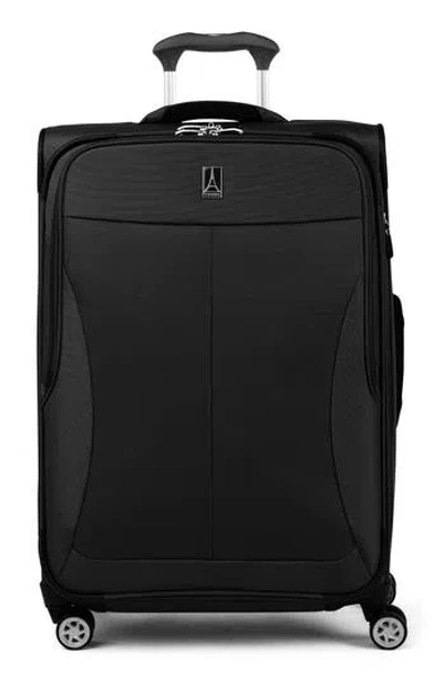 Travelpro Wab6 Medium Checked Expandable Softside Spinner Luggage In Black