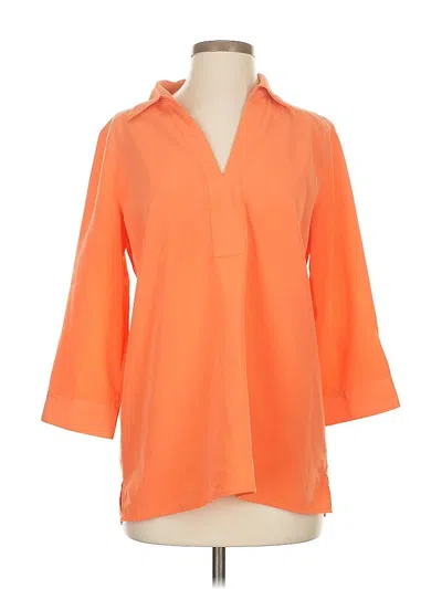Pre-owned Travelsmith 3/4 Sleeve Blouse In Orange