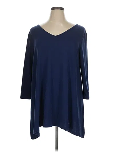 Pre-owned Travelsmith 3/4 Sleeve T-shirt In Blue