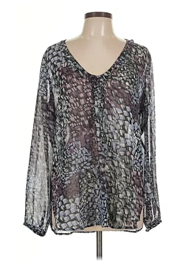 Pre-owned Travelsmith Long Sleeve Blouse In Gray