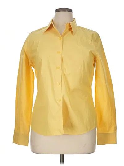 Pre-owned Travelsmith Long Sleeve Button Down Shirt In Yellow