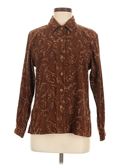 Pre-owned Travelsmith Long Sleeve Polo Shirt In Brown