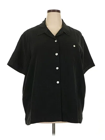 Pre-owned Travelsmith Short Sleeve Blouse In Black