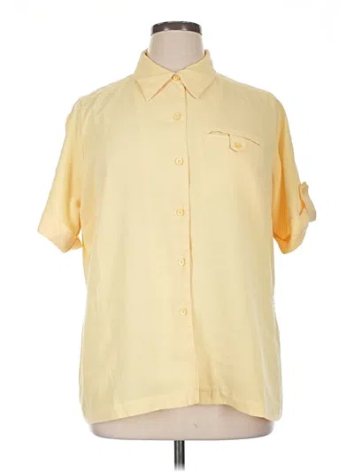 Pre-owned Travelsmith Short Sleeve Blouse In Yellow