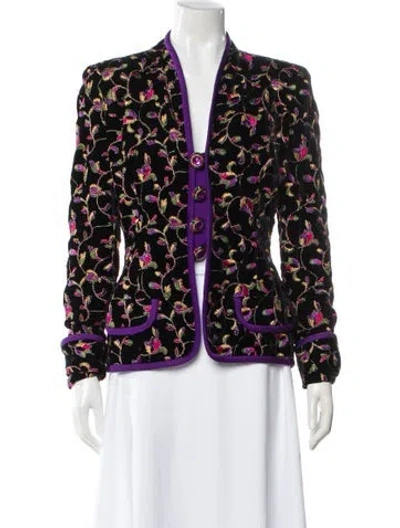 Pre-owned Travilla Silk Printed Blazer In Black
