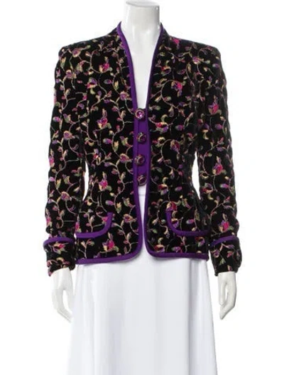 Pre-owned Travilla Silk Printed Blazer In Black