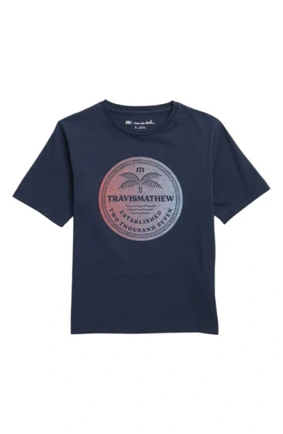 Travis Mathew Travismathew Kids' Y Climate Zone Cotton Graphic T-shirt In Total Eclipse
