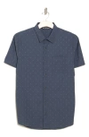 TRAVIS MATHEW TRAVISMATHEW LAVA CONE MICROPRINT BUTTON-UP SHIRT