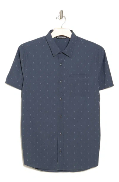 Travis Mathew Lava Cone Microprint Button-up Shirt In Black