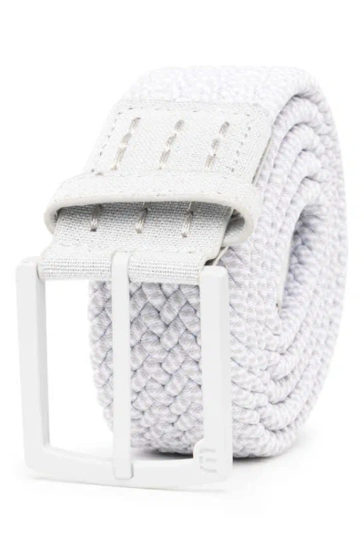 Travis Mathew Staggerwing 2.0 Braided Belt In Micro Chip/ White