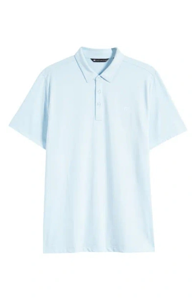 Travis Mathew The Heater Solid Short Sleeve Performance Polo In Heather Dream Blue