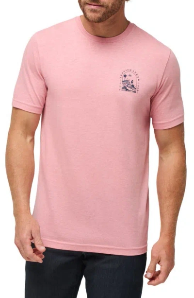 Travis Mathew Uncharted Waters Graphic T-shirt In Heather Blush