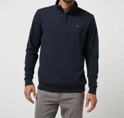 Travis Matthew Cloud Quarter Zip 2.0 Sweater In Black In Blue