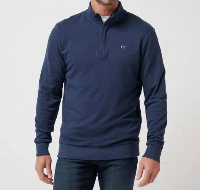Travis Matthew Cloud Quarter Zip 2.0 Sweatshirt In Heather Blue