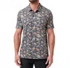 Travis Matthew Featherweight Day Cruise Floral Polo In Black In Gray
