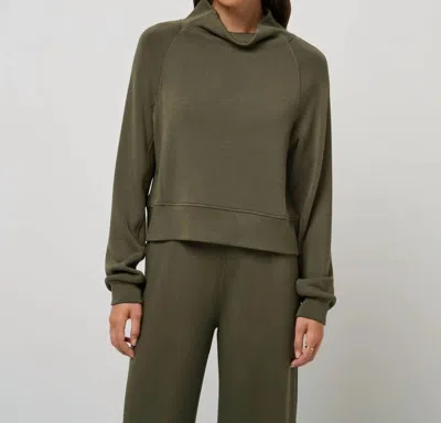 Travis Matthew Skyloft Soft Funnel Neck Sweater In Olive Green