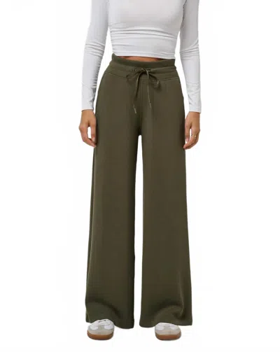 Travis Matthew Skyloft Soft Wide Leg Pant In Olive Green