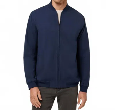 Travis Matthew Stretchknit Bomber Jacket In Total Eclipse In Blue