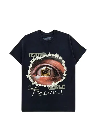 Travis Scott Astrofest Starry Eyed T-shirt In Black